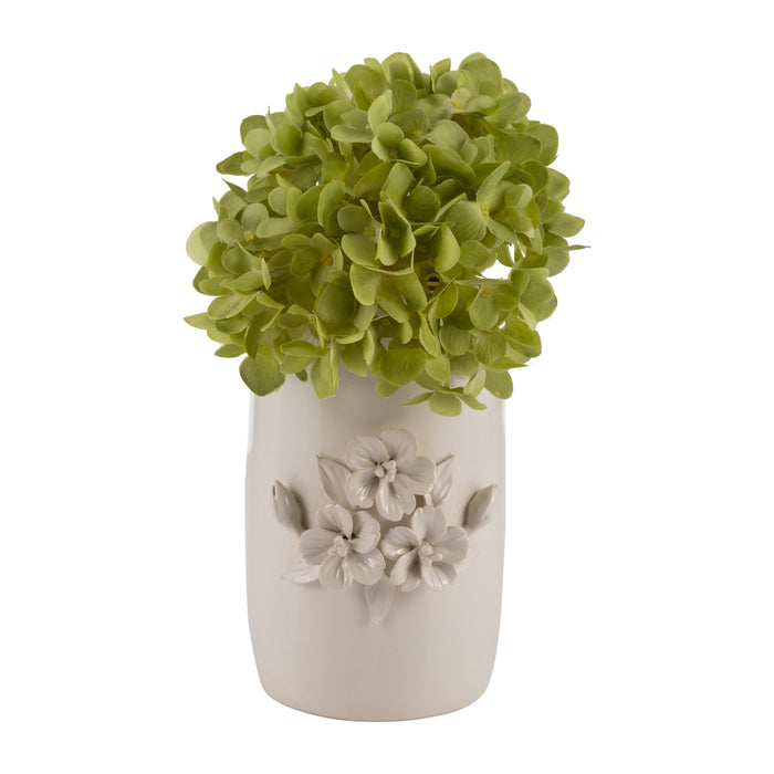 Ceramic 8\" Flower Bunch Vase - Ivory