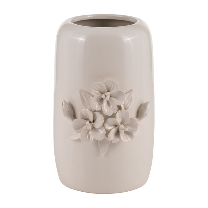 Ceramic 8\" Flower Bunch Vase - Ivory