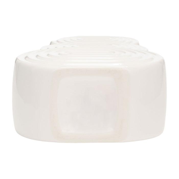 Ceramic 10\" Stacked Circles Vase - White