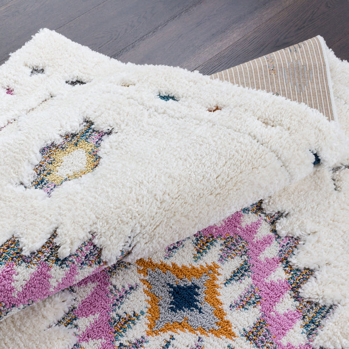 Lola Diamond Shag Area Rug - 2'7\" x 8'