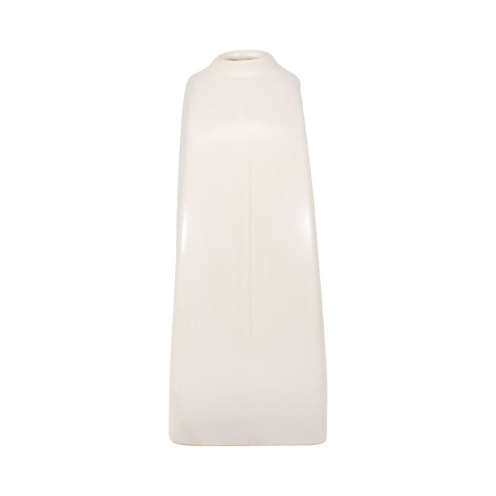 Stoneware 7\" Curvy Cut-Out Vase - White