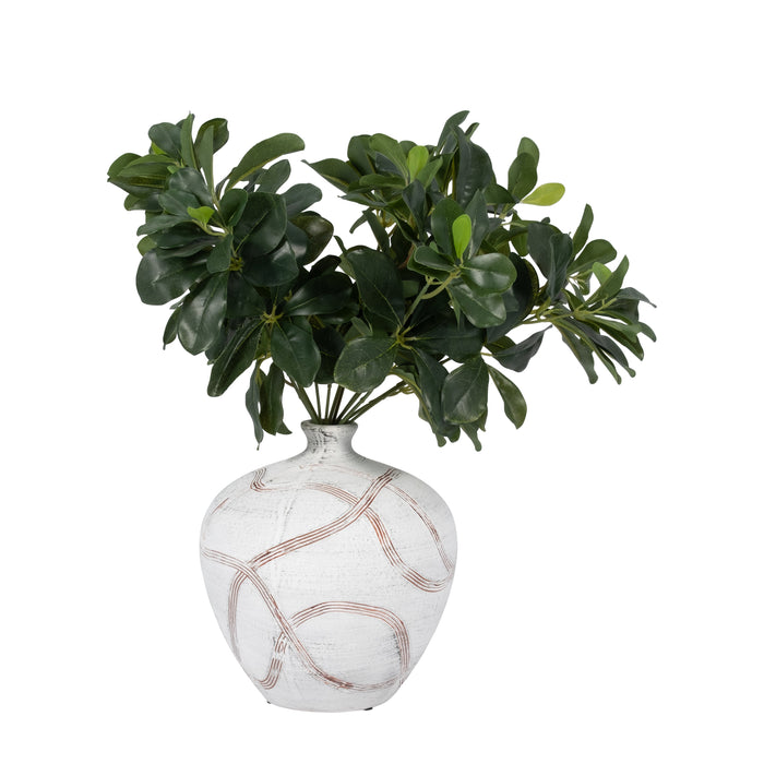 Ceramic 9\" Round Globe Vase - White