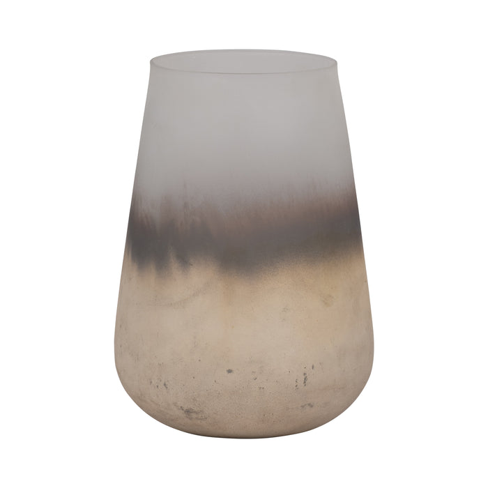 Glass 9\" Antique Finish Vase - Ivory
