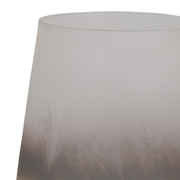 Glass 9\" Antique Finish Vase - Ivory