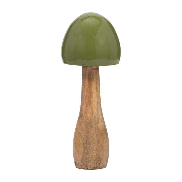 Wood 10\" Coned Mushroom - Olive