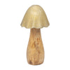 Wood 8\" Mushroom with Metal Top - Gold