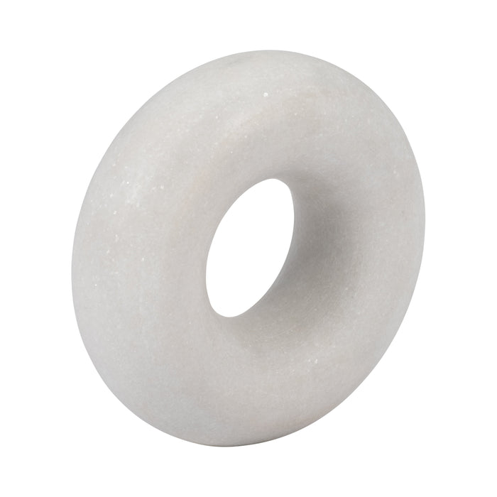 Marble 6\" Round Sculpture - White