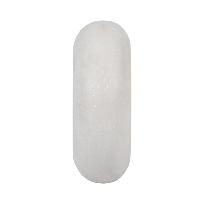 Marble 6\" Round Sculpture - White