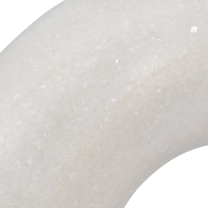 Marble 6\" Round Sculpture - White