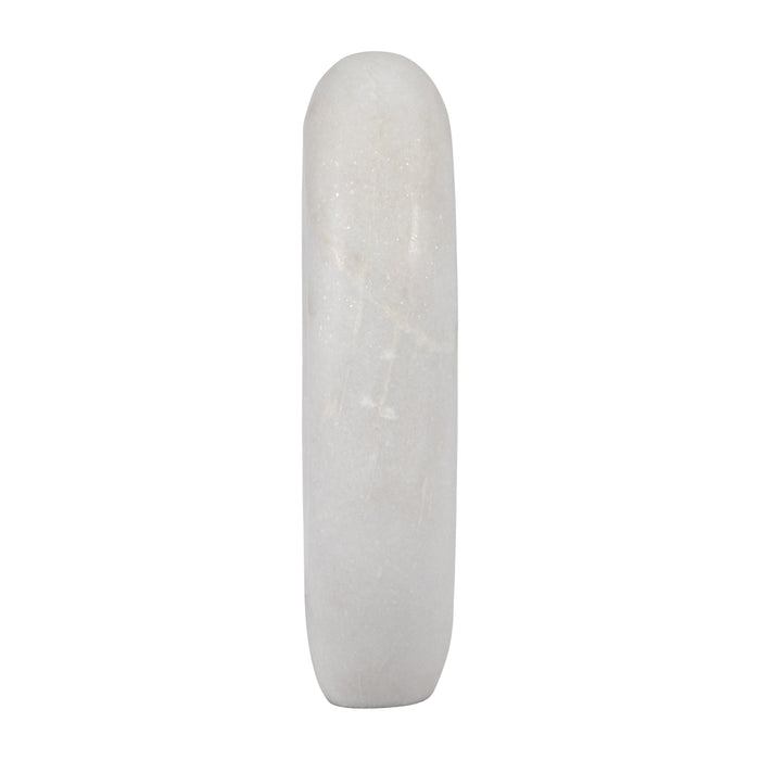 Marble 9\" Oval Sculpture - White