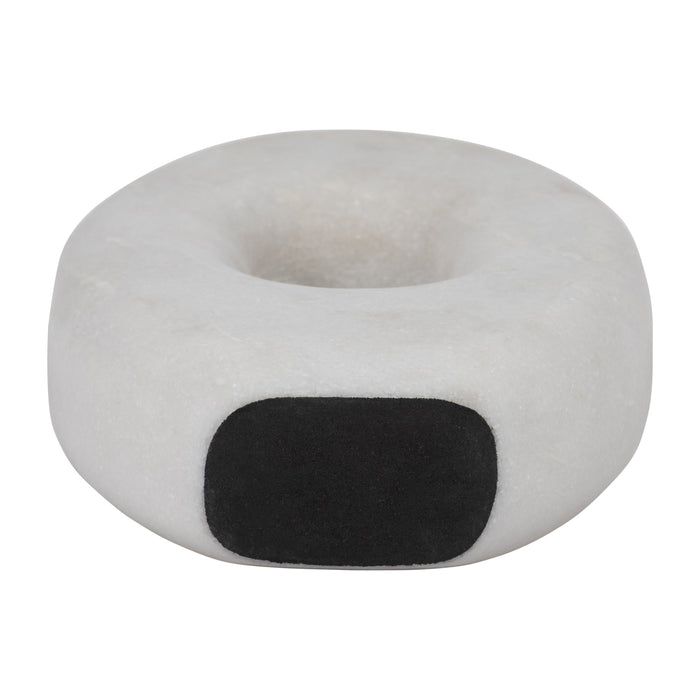 Marble 9\" Oval Sculpture - White