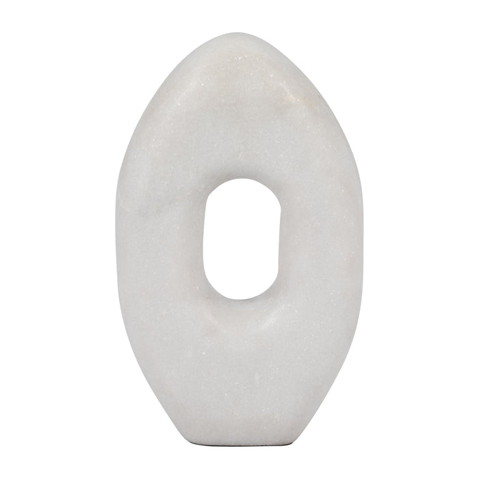 Marble 9\" Oval Sculpture - White