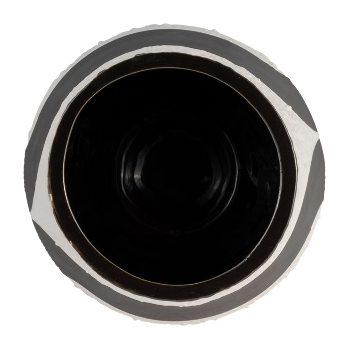 Stoneware 8\" Noir Vase - Black and White