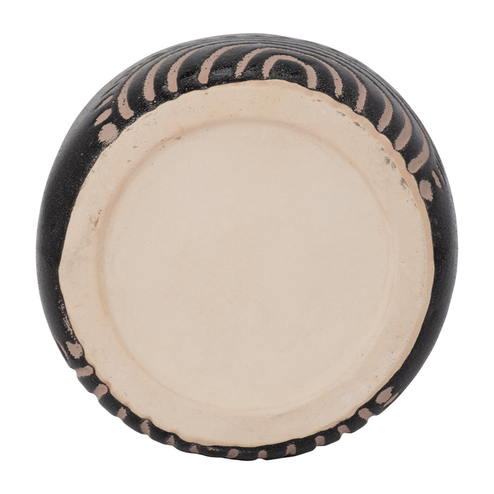 Ceramic 6\" Tribal Arch Vase - Black and Tan 