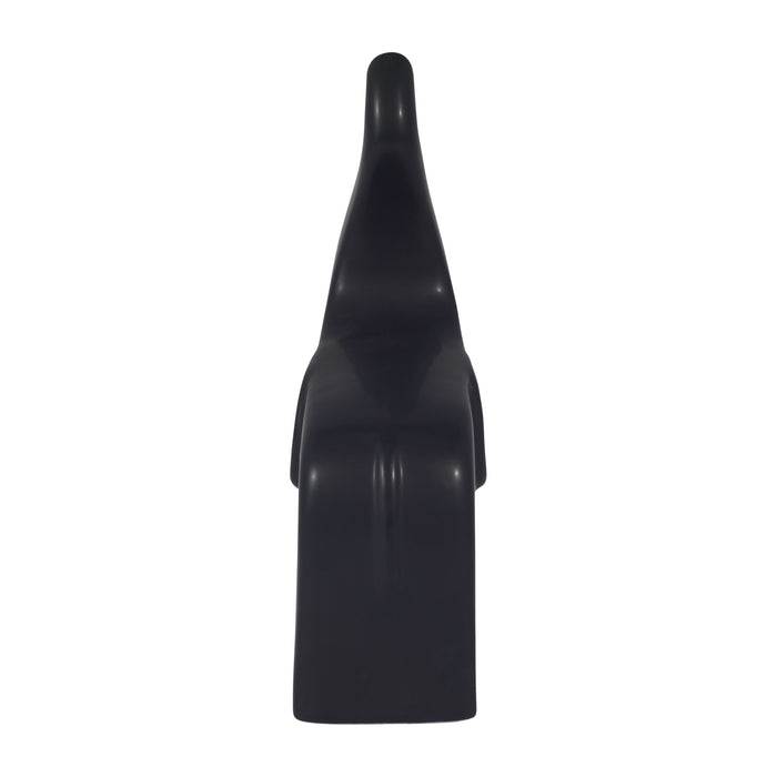 Ceramic 7\" Trunk Up Elephant - Black
