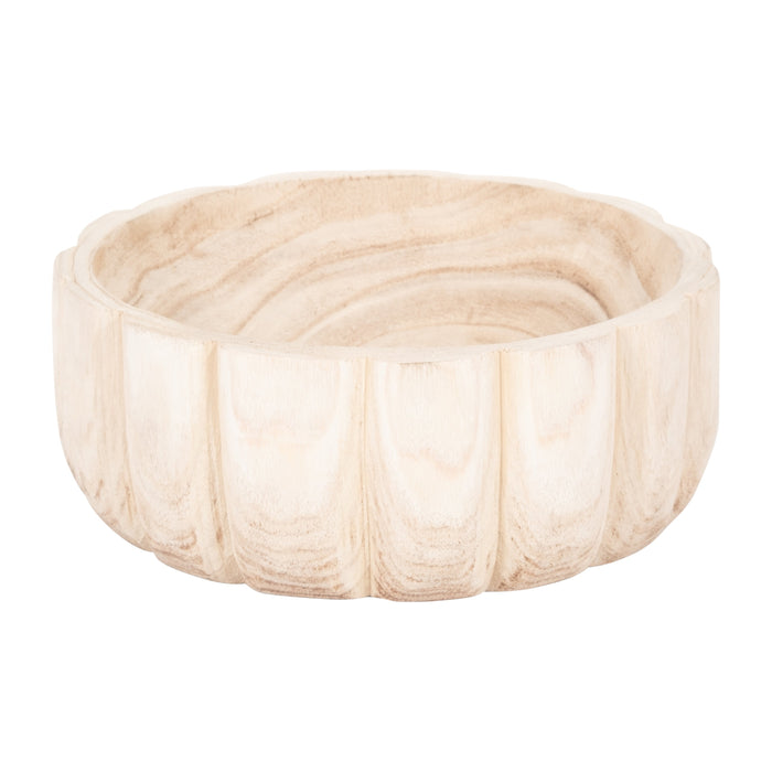Wood 9\" Scalloped Bowl - Natural