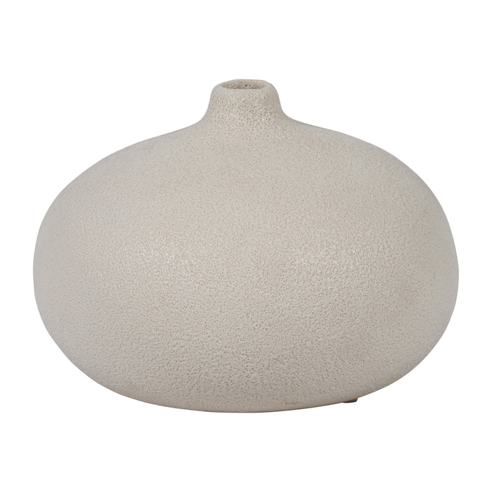 Ceramic 5\" Round Volcanic Vase - Cotton