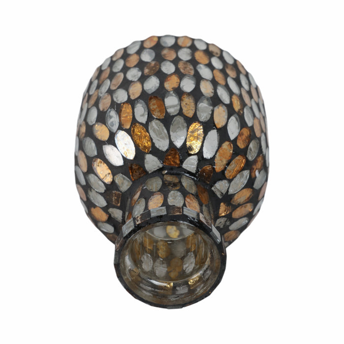 Glass 6\" Mosaic Vase - Copper 