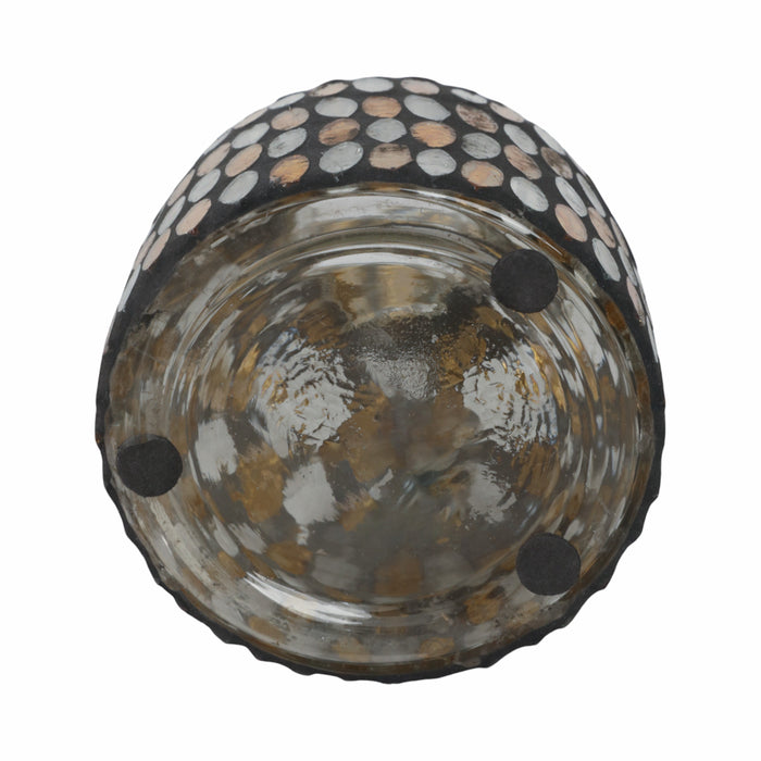 Glass 6\" Mosaic Vase - Copper 