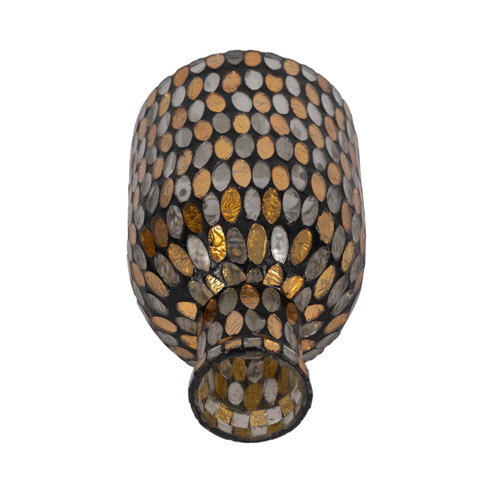 Glass 8\" Mosaic Vase - Copper 