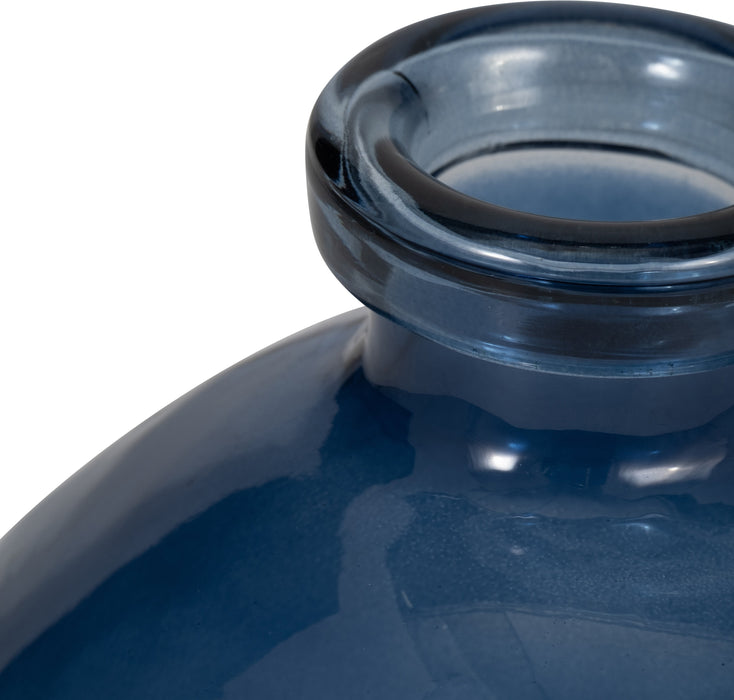 Glass 8\" Balloon Vase - Blue 