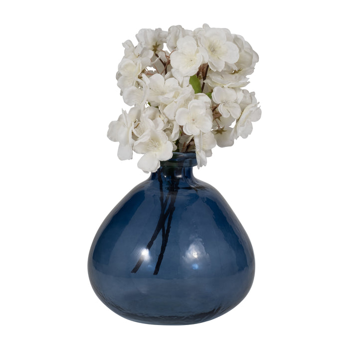Glass 8\" Balloon Vase - Blue 
