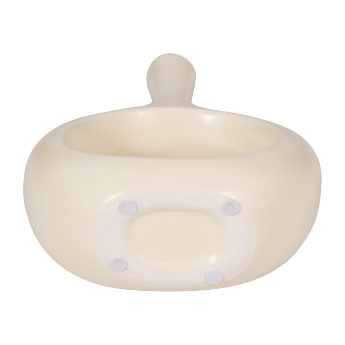 Ceramic 9\" Curved Open Cut-Out Vase - White