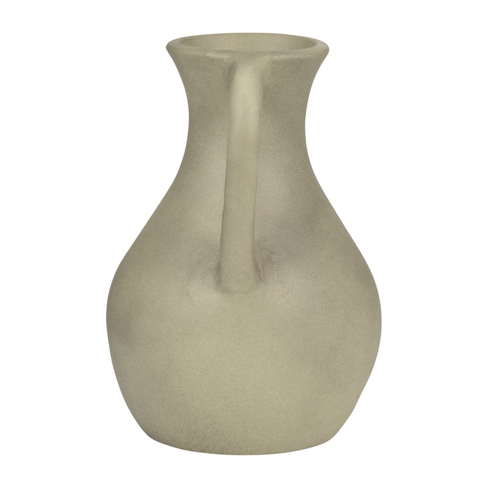 Terracotta 11\" Jug Vase with Handles - Sage Green