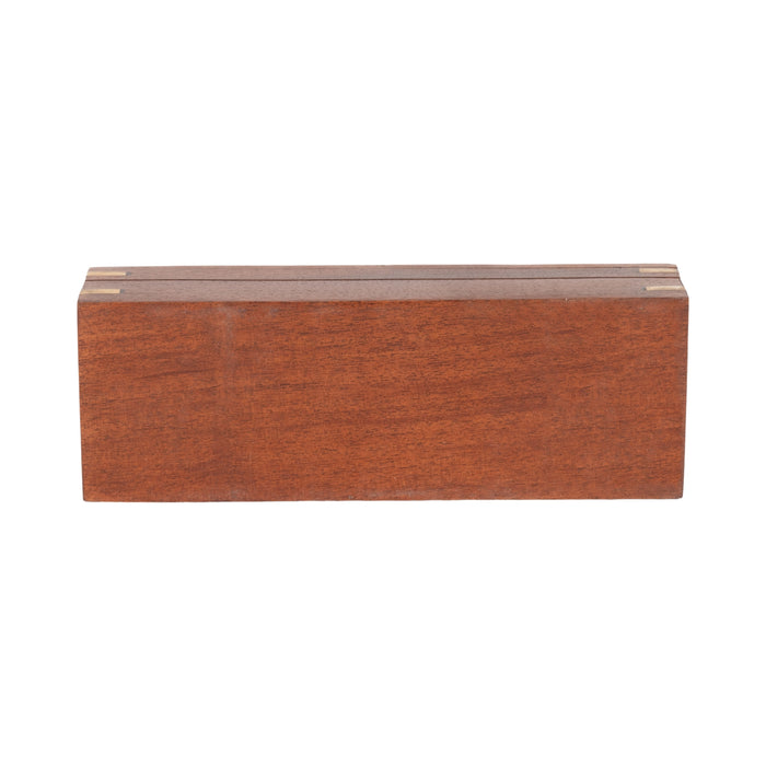 Wood 8\" x 3\" Dominoes Box - Brown 