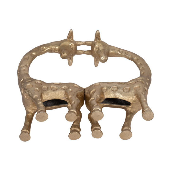 Metal 10\" Giraffe Couple - Gold