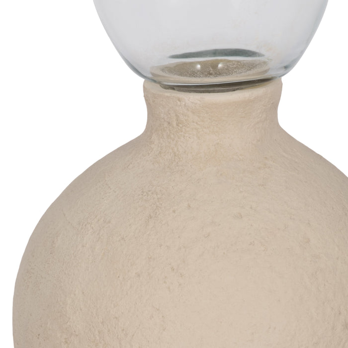 Ecomix Glass 13\" Vase - Ivory