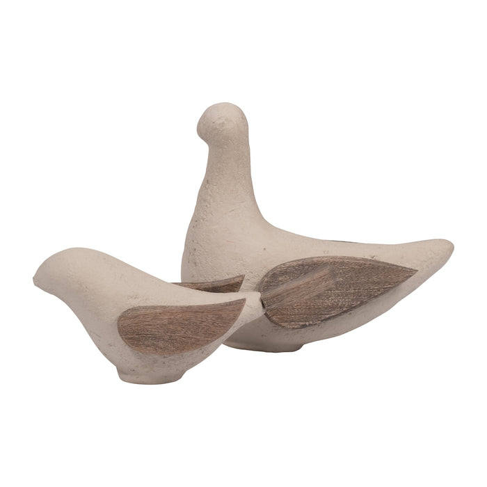 Ecomix - 10\" Bird Decoration - Ivory 