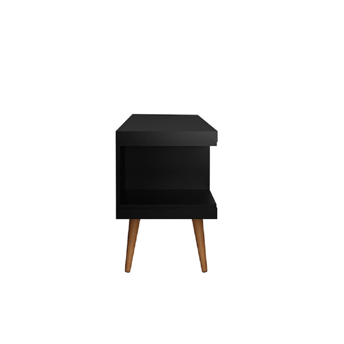 Manhattan Comfort Utopia 53.14\" TV Stand with Splayed Wooden Legs & 4 Shelves - Black