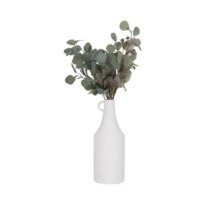 Dolomite 16\" Rough Textured Bottle Vase - White