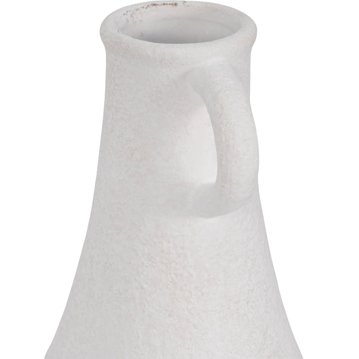 Dolomite 16\" Rough Textured Bottle Vase - White