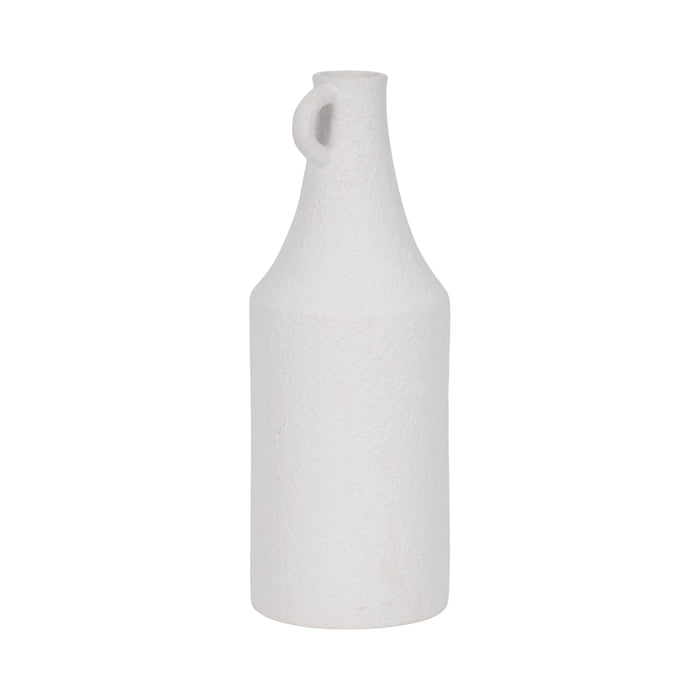 Dolomite 12\" Rough Textured Bottle Vase - White