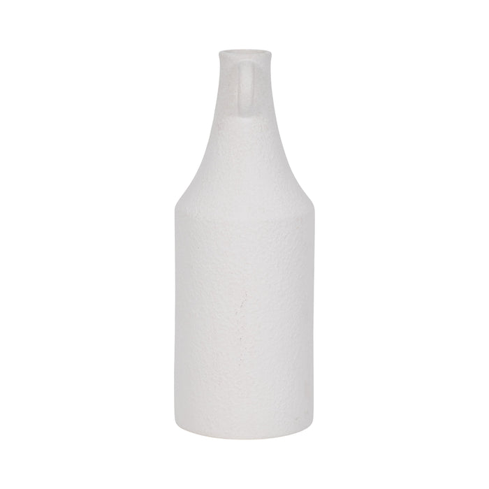 Dolomite 12\" Rough Textured Bottle Vase - White