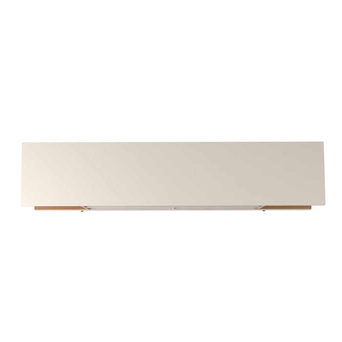 Manhattan Comfort Utopia 70.47\" TV Stand with Splayed Wooden Legs & 4 Shelves - Off White & Maple Cream