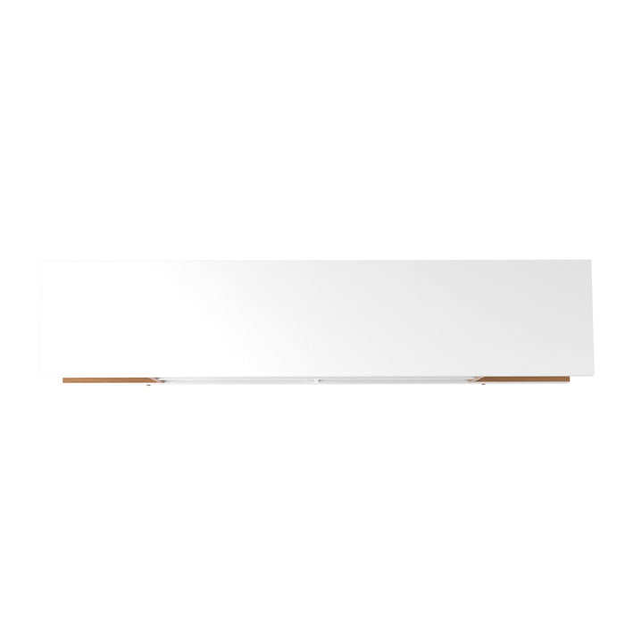Manhattan Comfort Utopia 70.47\" TV Stand with Splayed Wooden Legs & 4 Shelves - White Gloss & Maple Cream