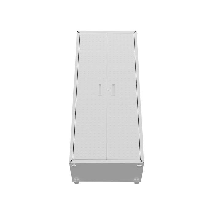 Manhattan Comfort Fortress Textured Metal 75.4\" Garage Cabinet with 4 Adjustable Shelves - White
