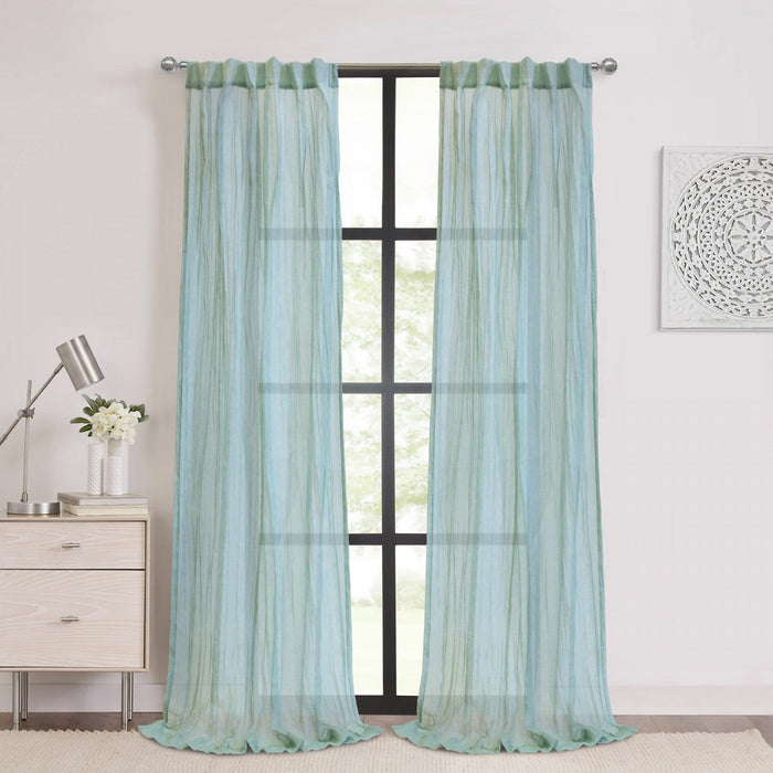 Habitat Paloma White Sheer Dual Header Curtain Panel - 52 x 95