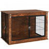 Pawhut Dog Crate Furniture, 39\" Dog Kennel Furniture With Flip-up Top Opening, 2 Doors, Indoor Dog C