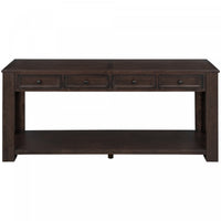 Gracie Solid Wood Console Table With Drawers And Shelf - Espresso 