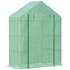 Outsunny Walk In Greenhouse For Outdoor, Portable Gardening Plant Grow House With 2 Tier Shelf, Roll