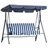 Outsunny 3-seat Patio Swing Chair, Outdoor Porch Swing Glider With Adjustable Canopy, Removable Cush