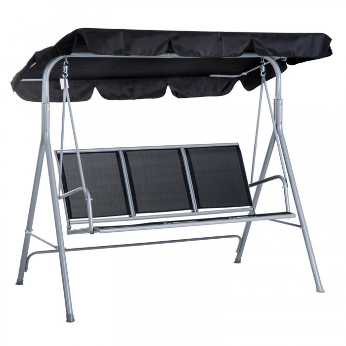Outsunny 3-seater Patio Swing, Outdoor Swing Chair, A Frame Porch Swing With Canopy Garden Hammock G