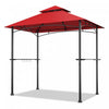8' X 5' Bbq Grill Gazebo 2-tier Barbecue Canopy Vented Top Shelves Shelter Wine
