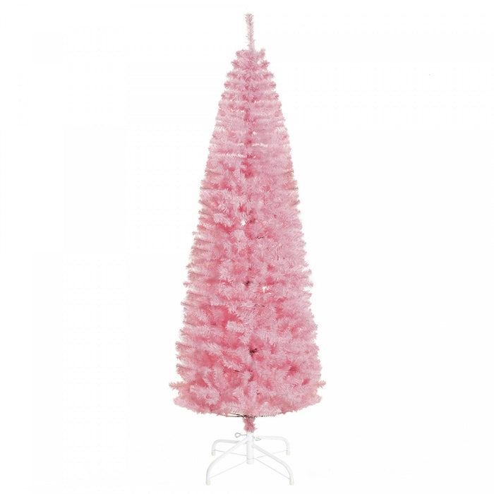 Homcom 7ft Pencil Artificial Christmas Tree With 818 Branch Tips