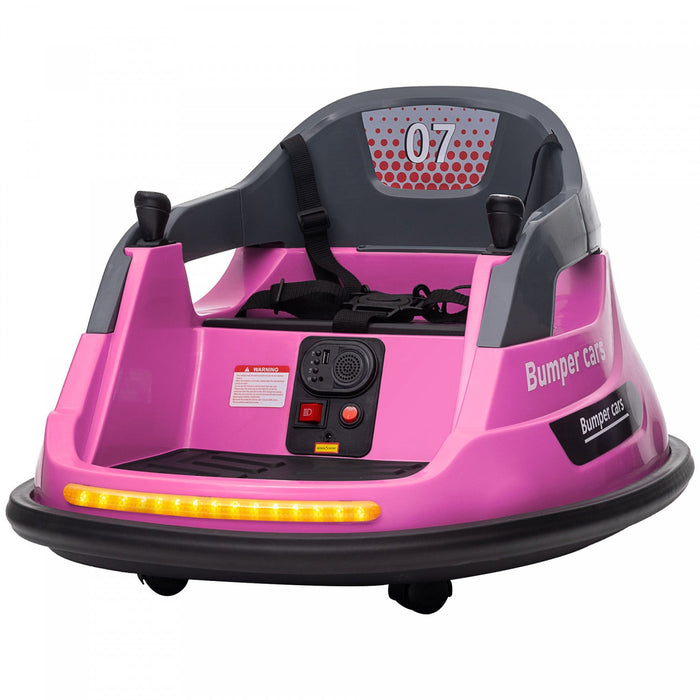 Aosom 12v Bumper Car Electric Powered Ride-On Car For Kids, 360° Rotation Kids Car With Remote Contr