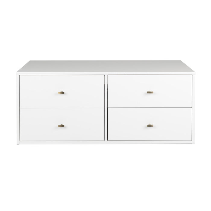 Floating 4-Drawer Dresser - White